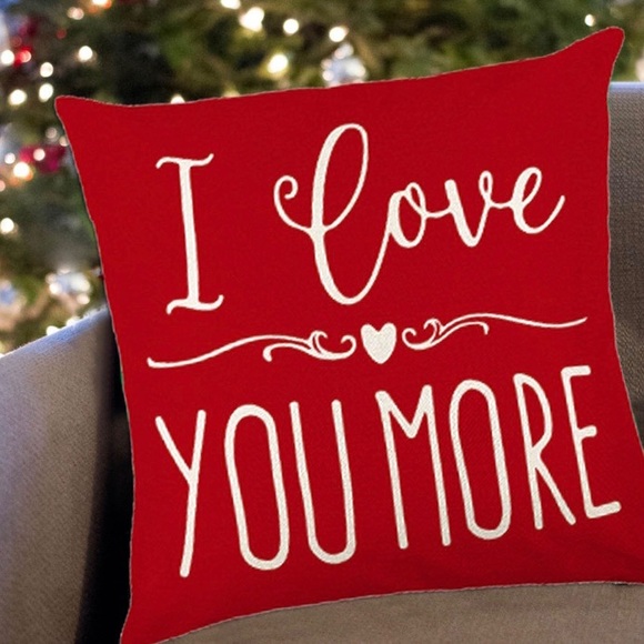 Valentine’s Decorative Throw Pillowcases I Love You More & Happy Valentine 2 Pcs - Picture 15 of 17